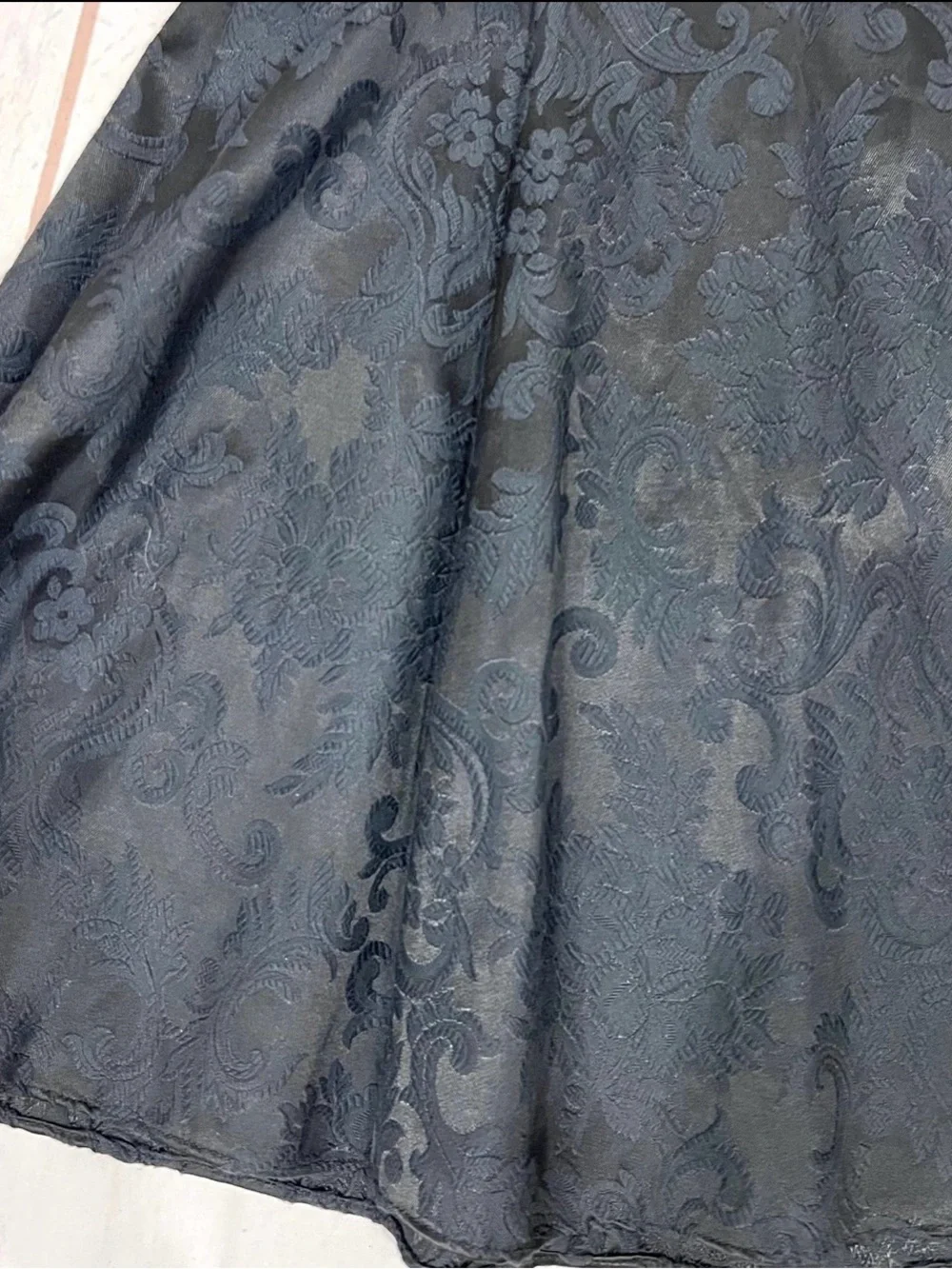 Jessica McClintock Black One-Shoulder Dress with White Lace Appliqué - Picture 7 of 10